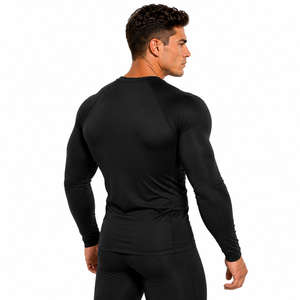 Comfortable Casual Breathable Rash Guard <b>Men</b> Solid Colour Base Layer Uniform Premium Soft Short Sleeve Spandex/Cotton Gym Shirt - Product Image 5