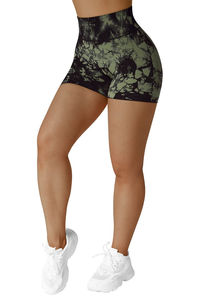 Shorts imprimés taille haute pour femme, coupe sportive, en spandex et polyester tricoté, respirant, avec taille élastique, style jupe courte - Product Image 6