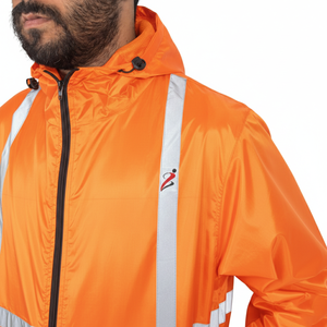 Chaqueta cortavientos deportiva impermeable y resistente al viento OEM en oferta, chaqueta con capucha y cremallera para hombre - Product Image 4