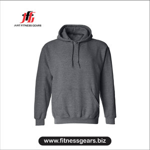 เสื้อสเวตเชิ้ตมีฮู้ดสีเทาสำหรับผู้ชายจาก Just Fitness Gears ทรงปกติ สีพื้น สวมใส่สบายๆ เหมาะสำหรับฤดูใบไม้ร่วง - Product Image 1