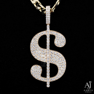 Colgante de Moissanita de Corte Redondo Elegante de Calidad de Exportación, Plata de Ley 925, Joyería Fina Clásica para Uso Diario, Disponible para la Venta - Product Image 3