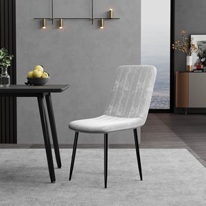 Set Moderno di 4 Sedie da Pranzo per Cucina e Sala da Pranzo con Seduta Imbottita e Gambe in Metallo per Casa - Product Image 4