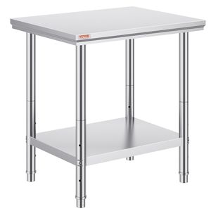 24 X 30 X 31 Inch Heavy Duty <b>Prep</b> <b>Table</b> 700 Lbs Load Capacity 3 Adjustable Height Level Steel Commercial <b>Kitchen</b> Fabrication - Product Image 1
