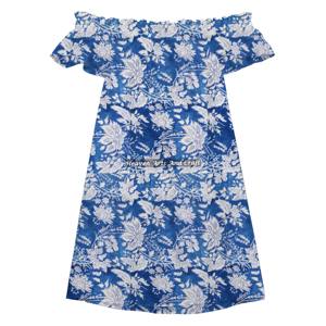 Vestido de Noche de Algodón con Estampado Artesanal, Estilo Off-Shoulder, para Bodas, Colección Primavera 2026 - Product Image 1