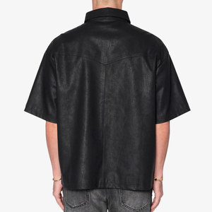 เสื้อเชิ้ตแขนสั้นลำลองคุณภาพสูงสำหรับผู้ชาย OEM ปรับแต่งได้ ระบายอากาศได้ดี หนังแท้ กันน้ำ สวมใส่สบาย เหมาะสำหรับฤดูหนาว - Product Image 2