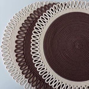 White Big Round Macrame Placemats Handmade Boho <b>Table</b> <b>Mats</b> for Enhances <b>Table</b> Styling For Home Restaurant Or Cafe Decor - Product Image 3
