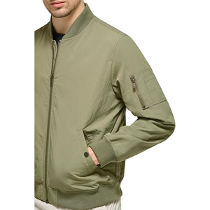 <b>Men</b>’s <b>Lightweight</b> <b>Casual</b> Bomber <b>Jacket</b> Stylish Ribbed Collar Elastic Cuffs Hem Smooth Zip Up Front Long Sleeves Convenient Side - Product Image 6