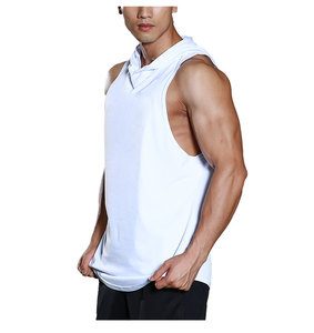 Custom Logo Breathable Muscle Shirts <b>Sleeveless</b> Training Fitness Wear <b>Men's</b> Gym Tank Top <b>Hoodies</b> Spandex/Polyester Quick Dry - Product Image 1