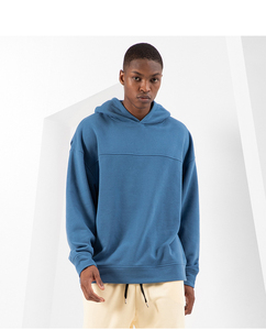 Custom Logo <b>Plain</b> Heavyweight Fleece Pullover <b>Hoodie</b> Men Casual Solid <b>Black</b> Regular Fit 100% Cotton 450g Anti-Wrinkle Breathable - Product Image 5
