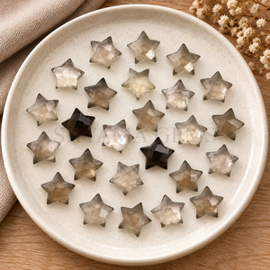 Cuarzo Ahumado en Forma de Estrella, Gema Suelta Facetada de 10mm, Piedra de Cristal Marrón al por Mayor para Fabricación de Joyas, Colgantes, Collares, Anillos, DIY - Product Image 1