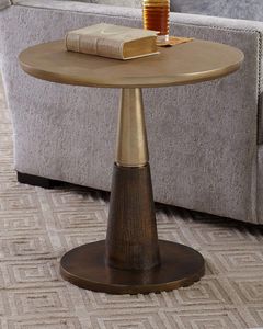 Table d'appoint en aluminium de haute qualité, mobilier de qualité supérieure, accent métallique, table ottoman pour hôtel, maison, salon, laiton - Product Image 2