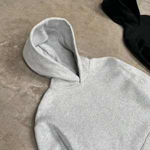 Sweat-shirt à capuche pour homme, couleur unie, poche, décontracté, tricoté, vêtements d'automne, 100% coton, coupe classique - Product Image 3