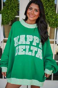 Conjunto de Sudadera con Capucha Oversize y Pantalón Corto para Mujer, 420GSM, Personalizado, con Aplique de Letras Gingham, Cuello Simulado, Estilo Casual, Tejido con Estampado Frontal, Invierno - Product Image 3