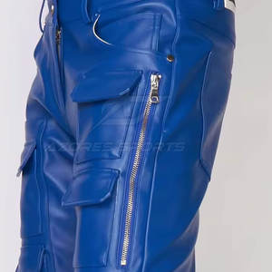 Pantalon en cuir pour homme, coupe slim, taille mi-haute, léger, respirant, écologique, couleur foncée - Jambe droite moderne, décontracté, tendance, pour le quotidien - Product Image 6