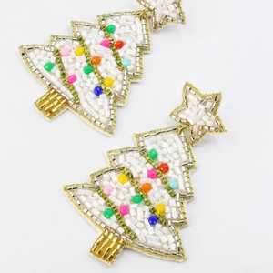 Pendientes colgantes con forma de casa de jengibre con cuentas, bonitos adornos navideños para mujeres y niñas - Product Image 6