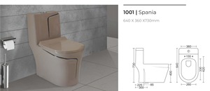 Inodoro de Cerámica Negra Brillante de Una Pieza, Montado en el Suelo, con Doble Descarga, Ecológico, Fácil de Limpiar, Diseño Moderno - Product Image 2