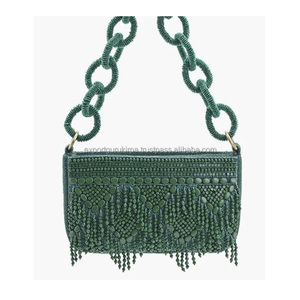 Indian Luxury Handmade Beaded Designer <b>Sling</b> <b>Bag</b> for <b>Women</b> Bohemian Style Boho Evening Shopping Party Shoulder Messenger <b>Bag</b> - Product Image 5