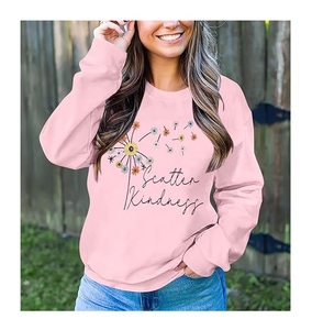 Wholesale Price Luxury Long Sleeve Neck Shoulder Slope Printed Comfortable Casual Women's Cotton Sweatshirt Winter Custom Print - Product Image 5