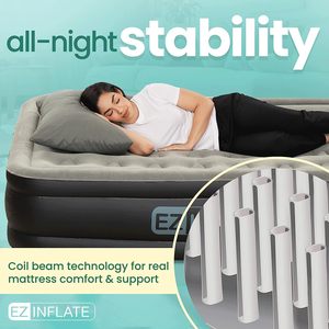 Matelas pneumatique de camping individuel, lit d'appoint en PVC floqué taille double - Product Image 2