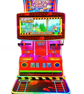 Machine de jeu d'arcade Fun on Track, luxe, 2 joueurs, fonctionnant à pièces, simulateur d'aventure ferroviaire électronique pour enfants - Product Image 2