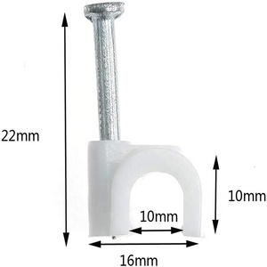 Accesorios de cableado eléctrico de acero y plástico de alta calidad, Clips para cables de pared, grapas para cables, clavos comunes, muestras gratis - Product Image 6
