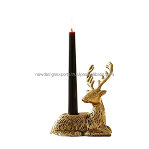Support de Bougie Sculptural à Marque Blanche – Cerf Doré Fini à la Main pour Boutiques - Product Image 6