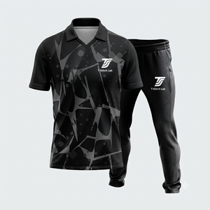 Ensemble de maillots de football unisexe T-Stitch Lab noir à motifs géométriques sublimés, en polyester respirant, coupe athlétique, été-printemps, personnalisable - Product Image 3