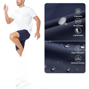 Pantalones Cortos Deportivos Casuales para Hombre, Color Azul Marino, de Secado Rápido, con Cordón Ajustable y Bolsillos con Cremallera, ODM OEM - Product Image 2