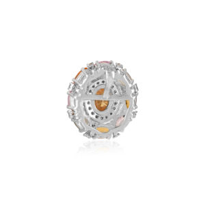 Colgante Ovalado de Diseño con Racimo de Zafiros Multicolores, Joyería Fina Hecha a Mano en Plata de Ley 925 para Mujer, Ideal para Fiestas - Product Image 6