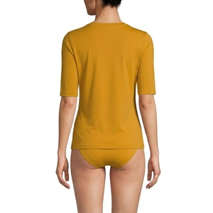 Maillot de bain à manches courtes personnalisé pour femmes, vêtements de sport, vêtements de plage, hauts athlétiques, fournisseur de vêtements en gros - Product Image 3