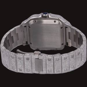 Reloj de Pulsera de Cuarzo con Caja Cuadrada Personalizada, Cristal de Moda, Diamantes Moissanite, Números Arábigos Multicolor, Características Clásicas - Product Image 4