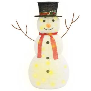 Figurine de bonhomme de neige de Noël en tissu de luxe de 3 pieds avec éclairage LED pour décorations de fêtes - Product Image 2