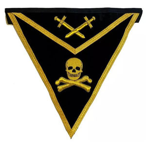 Custom Embroidered 3D <b>Sew</b>-On Master Mason Masonic Apron Red White Gold Trim Classical Style Freemason Regalia Ceremonial - Product Image 3