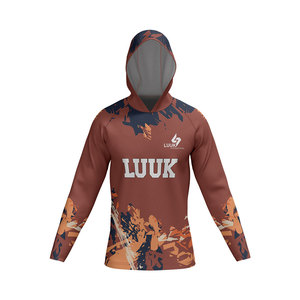 Custom Sublimated Geometric Print Basketball Practice Hooded Shooter <b>Shirts</b> Moisture Wicking Fitted Athletic OEM ODM Apparel - Product Image 5