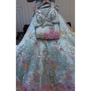 Fancy bordado secuencia corte trabajo Lehenga Choli para ropa de fiesta - Product Image 2