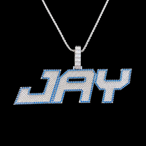 Colgante de Letra Personalizado con Nombre, Chapado en Oro Blanco, con Incrustaciones de Moissanita Plateada, Joyería Hip Hop para Hombre, Amuleto Distintivo Personalizado - Product Image 3
