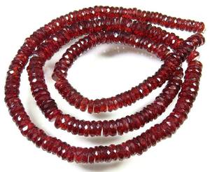 Beautiful Natural Red Garnet Wheel Pear Rondelle Faceted Cut Gemstone <b>Beads</b> for Jewelry Making <b>Top</b> Grade 5-8mm Sizes - Product Image 1