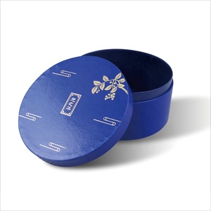 Blue Cylinder Box Logo Print Gift Paper Boxes - Product Image 1