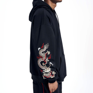 Sweat à capuche thermique en molleton pour homme, 100 % coton, brodé, tricoté, respirant, avec poches, personnalisable, haute qualité - Product Image 2