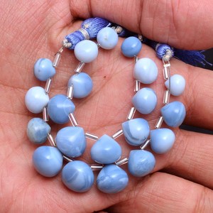 Cuentas de Ópalo AAA+ de 8mm-12mm, Cuentas Suaves en Forma de Cebolla, Ópalo Azul Natural, Piedras Preciosas Semipreciosas Sueltas para la Fabricación de Joyas - Product Image 2