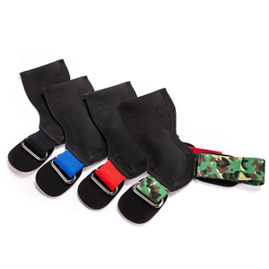 Customized High Quality Rubber Lightweight Adjustable Wrist Strap Fingerless Gymnastic <b>Weight</b> Lifting Grips Palm Protector Cross - Product Image 3