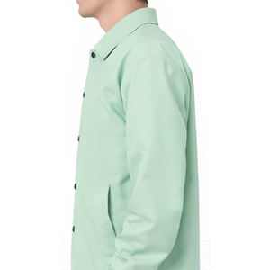 Col rabattu 500 GSM, style décontracté chic, couleur personnalisée sur le devant, respirant, imperméable, coupe-vent, 100% polyester, vêtements d'hiver pour hommes - Product Image 3