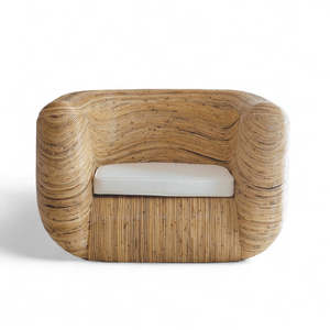 Fauteuil Rinjani contemporain de haute qualité avec coussins, en bois, pour salon et villa - Product Image 2
