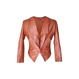 Veste en cuir d'agneau en gros, couleur écru / Veste de motard en cuir véritable de qualité supérieure, blanc cassé / Veste de motard en cuir beige pour femme 2023 - Product Image 5