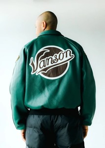 Veste bomber en cuir streetwear solide FLY GEENIUS X VANSON - Vert Brooklyn - Product Image 2