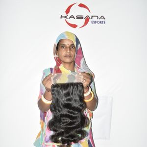 Indian 7*7 Closure Temple Bundles Natural Processing None Lace Front Wigs <b>Braiding</b> <b>Machine</b> Double Weft Deep Wave Human <b>Hair</b> - Product Image 5