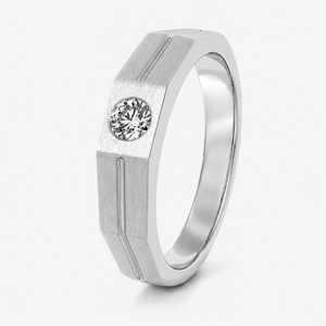 แหวนหมั้นมอสซาไนต์ทรงสามเม็ดประดับโรสโกลด์ เงินแท้ 925 ชุบโรเดียม - Product Image 2