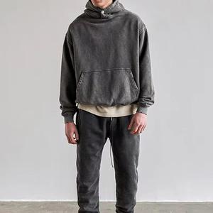 Sweat à capuche surdimensionné en molleton 100 % coton pour homme, avec logo personnalisé, style vintage délavé à l'acide - Product Image 2