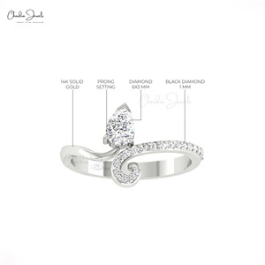 แหวนทองคำแท้ 14K ลายใบไม้ ดีไซน์เก๋ ปี 2026 ประดับเพชรทรงลูกแพร์ธรรมชาติ 0.54 กะรัต เหมาะสำหรับงานแต่งงานและสวมใส่ทุกวัน ขายส่งเครื่องประดับ - Product Image 5