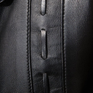 Women's Genuine <b>Leather</b> Stand Collar <b>Blazer</b> Full Sleeve Button Closure Winter Solid Color Regular Fit <b>Jacket</b> Outerwear - Product Image 5